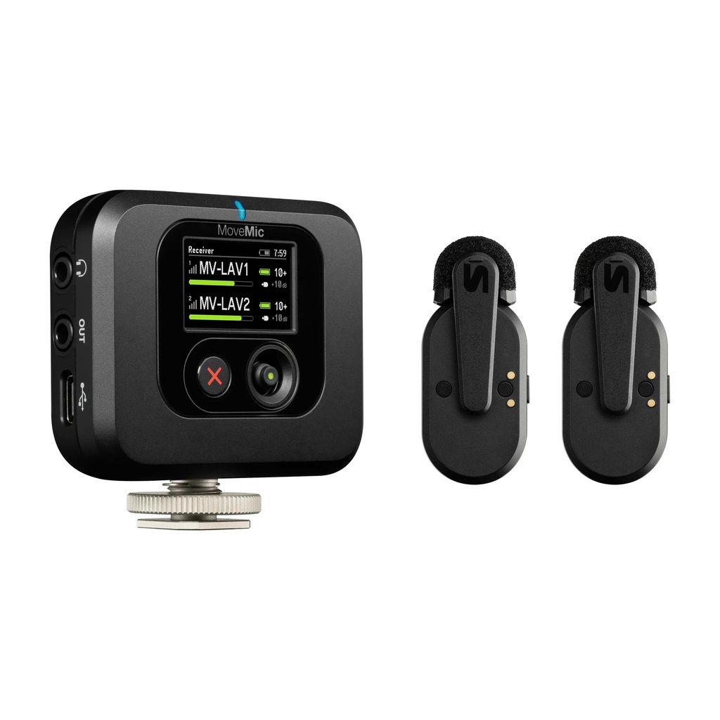 Shure MV-TWO-KIT-Z6 - Move Mic Two: 2x Mic Lavalier HF, étui charg. et récepteur