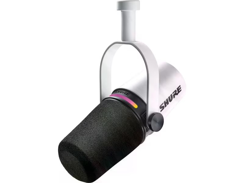 Shure MV7+-W Microphone pour podcast, XLR/USB-C,blanc