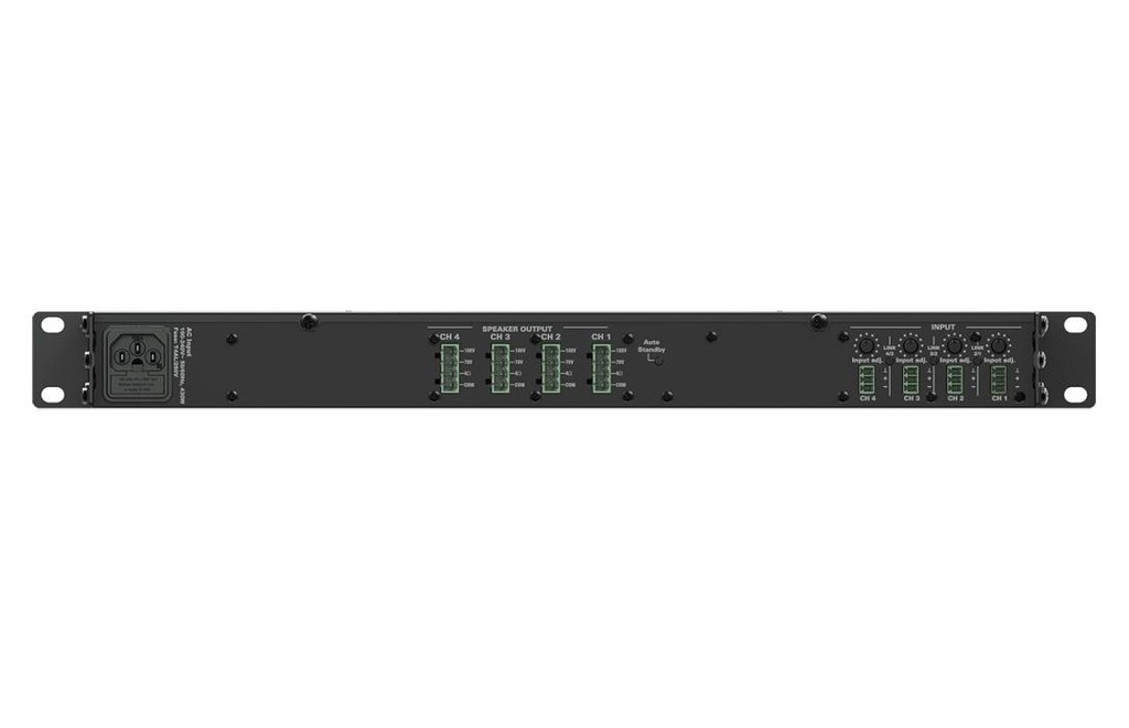 Audac CEP408 - Amplificateur 4x80W@4ohm/100V commutable