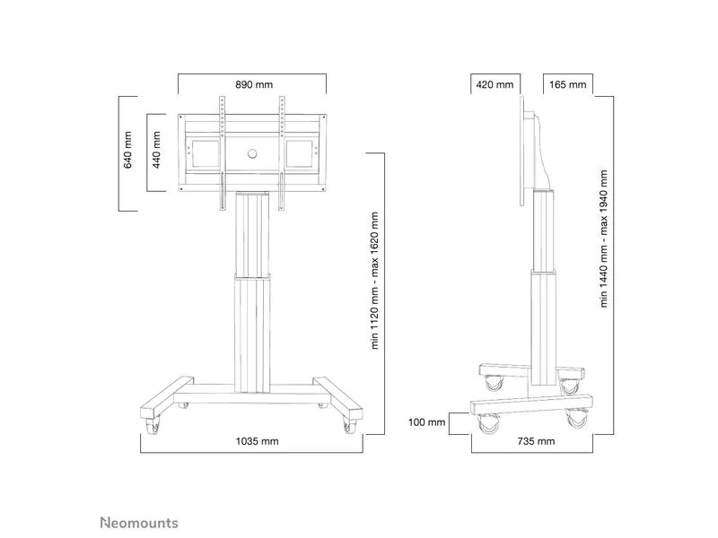 Trolley TV PLASMA-M2500 Argenté