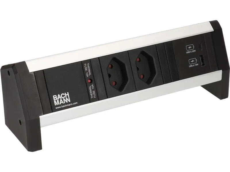 Bachmann DESK 1 - 2x T13, 1x USB A/C Châssis sur table