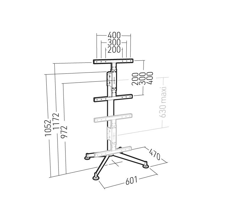 Erard KANA1200L - Pied TV métal 55" max