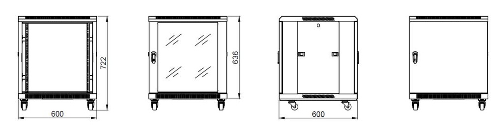 Caymon SPR612 Rack 19" 12U F600 Noir