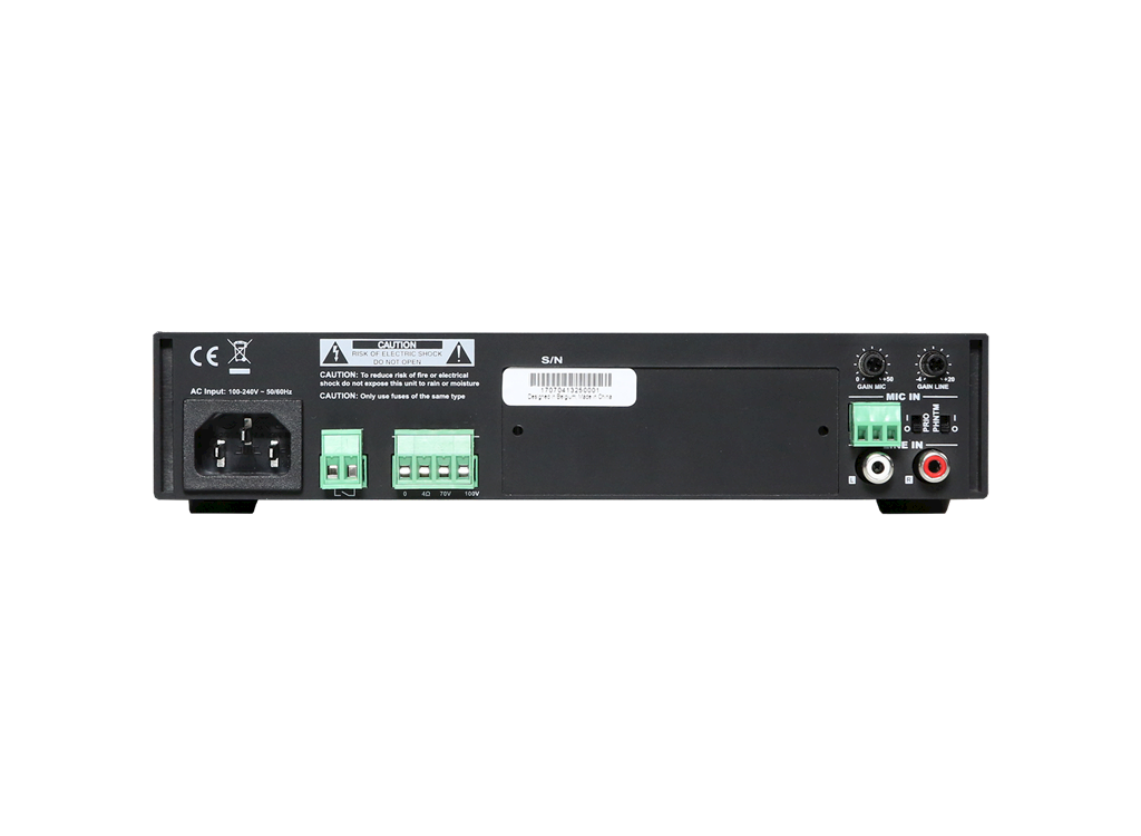 Audac COM108 - Ampli/Mélangeur 80W@4ohm/100V commutable