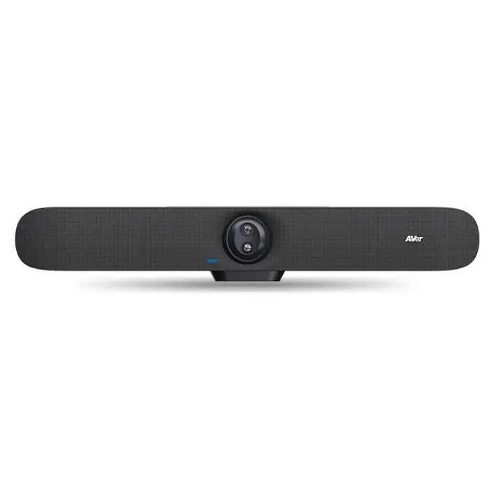 AVer VB350 - Barre vidéo 4K à double objectif (120º FIX / PTZ zoom 18X), micro beamforming, Smart Framing, Audio Tracking, écran USB 4K