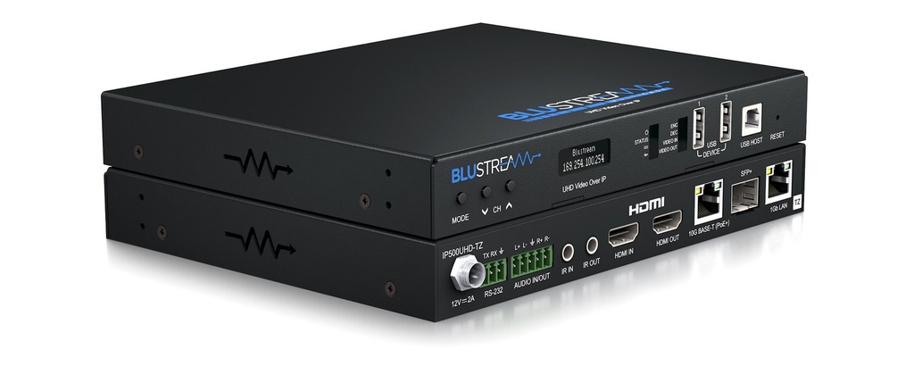 Blustream IP500UHD-TZ - Trans/Récepteur Multicast 10Gb UHD HDMI2.0 18Gbps +USB/KVM