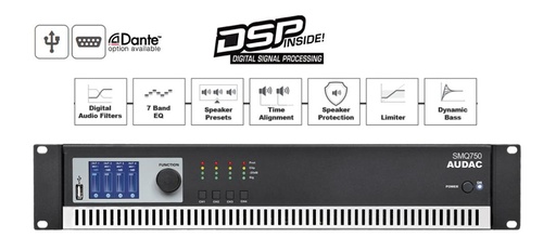 [SMQ750] Audac SMQ750 - Amplificateur DSP 4x750W@4ohm