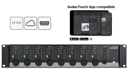 [MTX88] Audac MTX88 - Matrice Audio 6x Inputs 8x Zones Stéréo